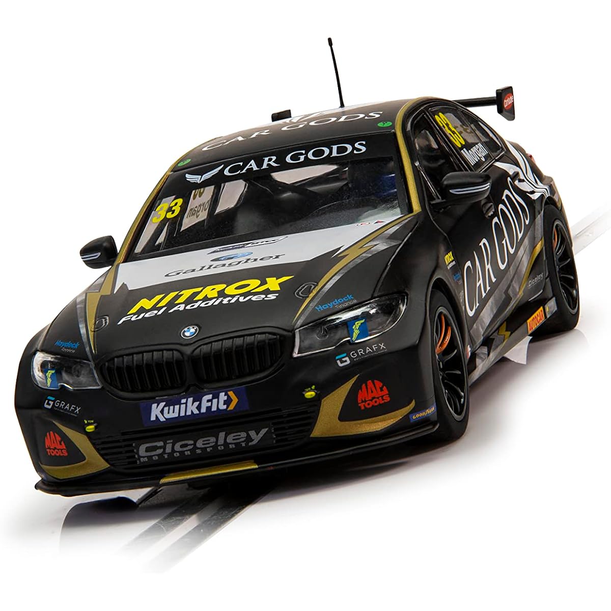 Scalextric BMW 330i NGTC BTCC - Ciceley Motorsport 2021 - Adam Morgan. Touring. BTCC British Touring Car Championship Black/Gold C4306