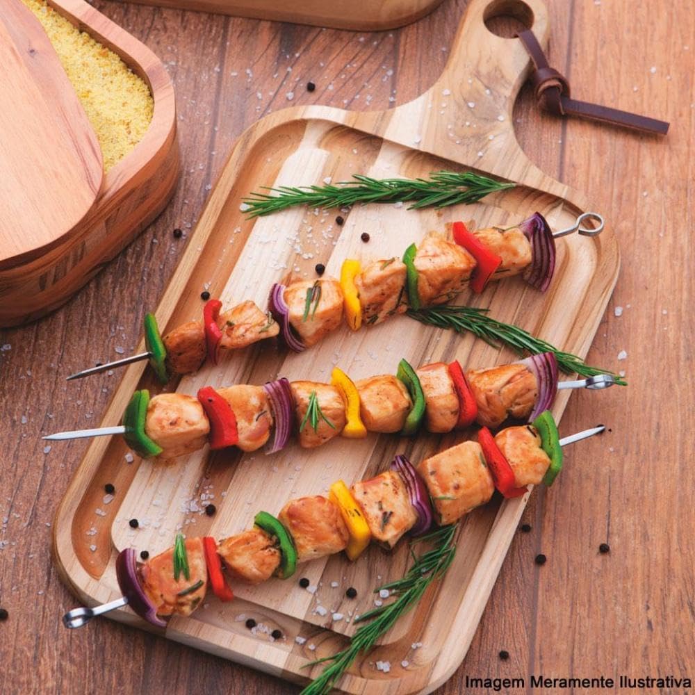 Tramontina Cutting Board Wooden Cutting Board Churrasco Teak 46cm x 32cm Meat Tray with Handle Grooved Lightweight Respect for the Aged Day Housewarming Gift Made in Brazil 13211/052 TRAMONTINA