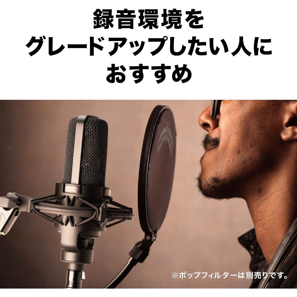 Audio-Technica AT4040 Condenser Microphone XLR 1 inch large diameter diaphragm / DC bias / Unidirectional / 80Hz low cut filter switch / 10dB pad switch / Dedicated shock mount included / Transformerless [Domestic genuine product] Black