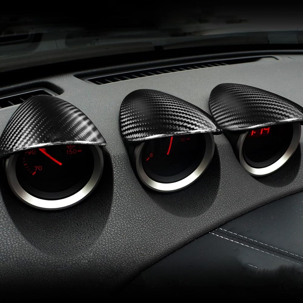 370z Carbon Fiber Interior Trim Car Dashboard Gauge Trim Replacement for Nissan 370Z Z34 2 Door Coupe LHD 2009-2020 (Upper)