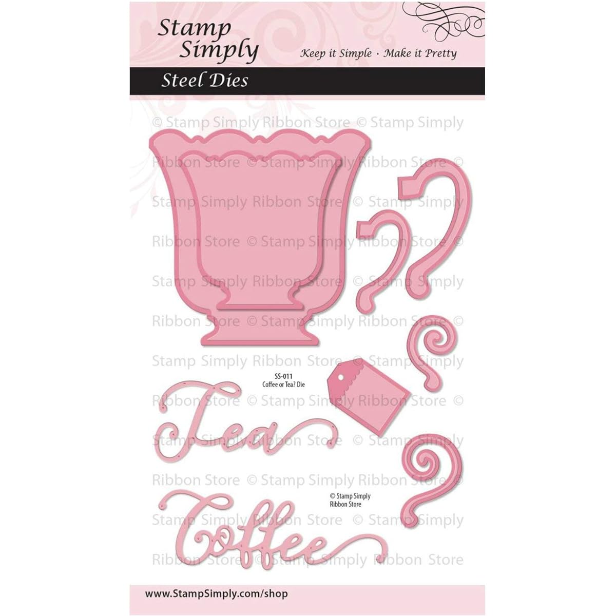 Stamp Simply Clear Stamp Coffee Cup or Tea Mug Steel Die Set 4x6 inch Sheet of 9