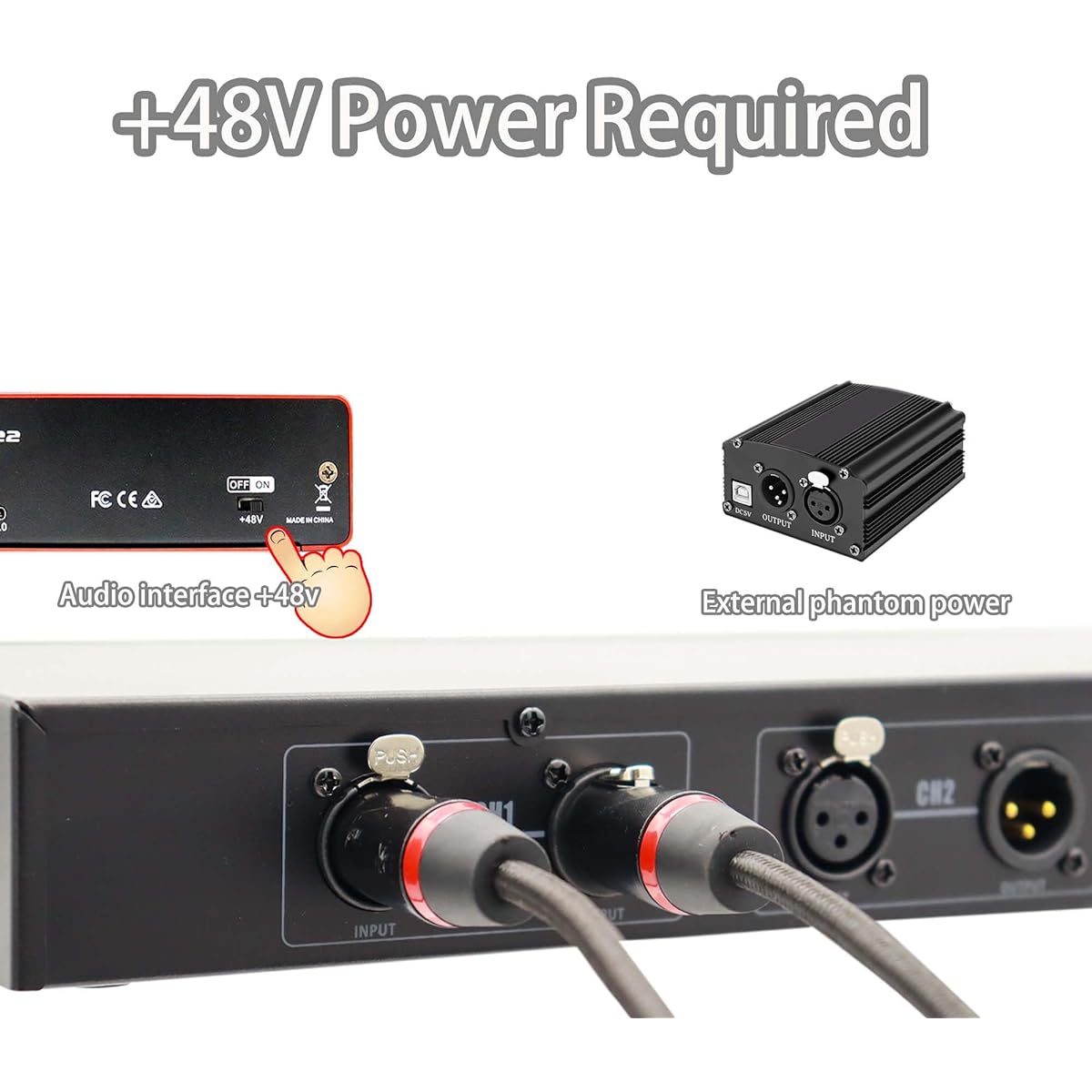 Rodyweil Mic Preamp Dynamic Mic Booster Mic Activator (Red)