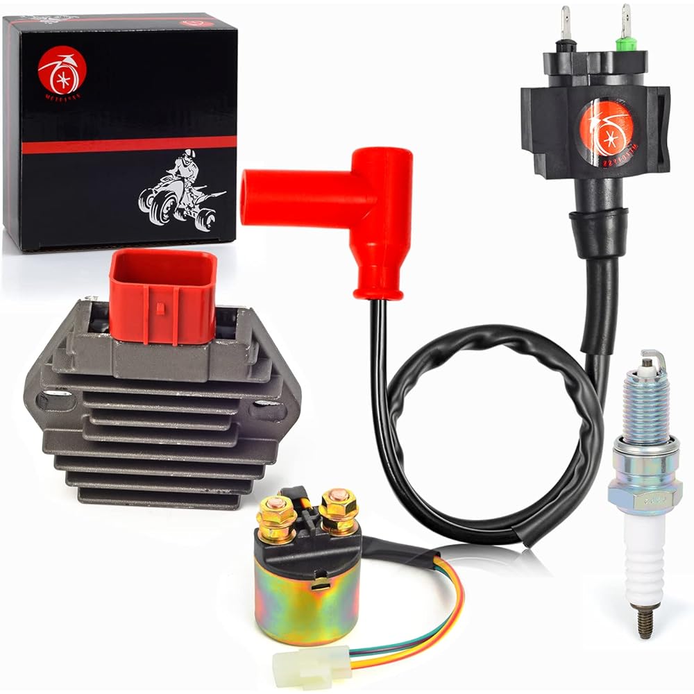 Regulator Rectifier & Relay Ignition Coil Spark Plug Kit for Honda 2000-2006 Rancher 350 350ES 350S 1998-2001 Foreman 450 TRX450S TRX450ES 1997-2003 Foreman 400 TRX400FW 3 1600-H. M7-003