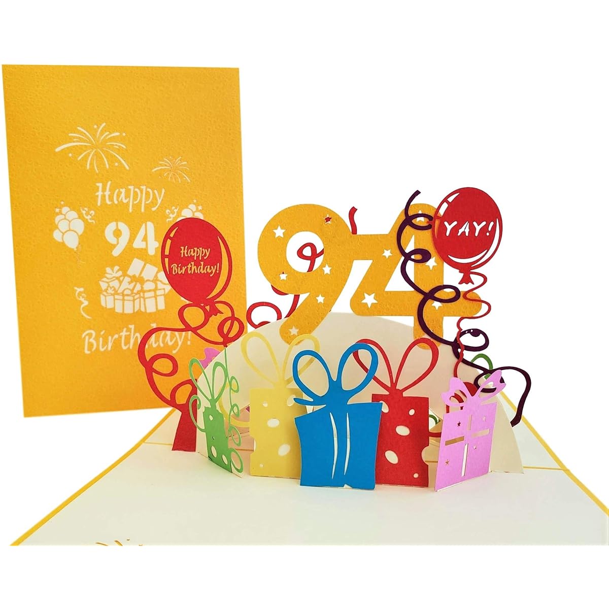 iGifts And Cards Happy 94th Birthday 3D Pop Up Greeting Card 94 Awesome Balloon Unique Celebration Cool Feliz Cumpleaños
