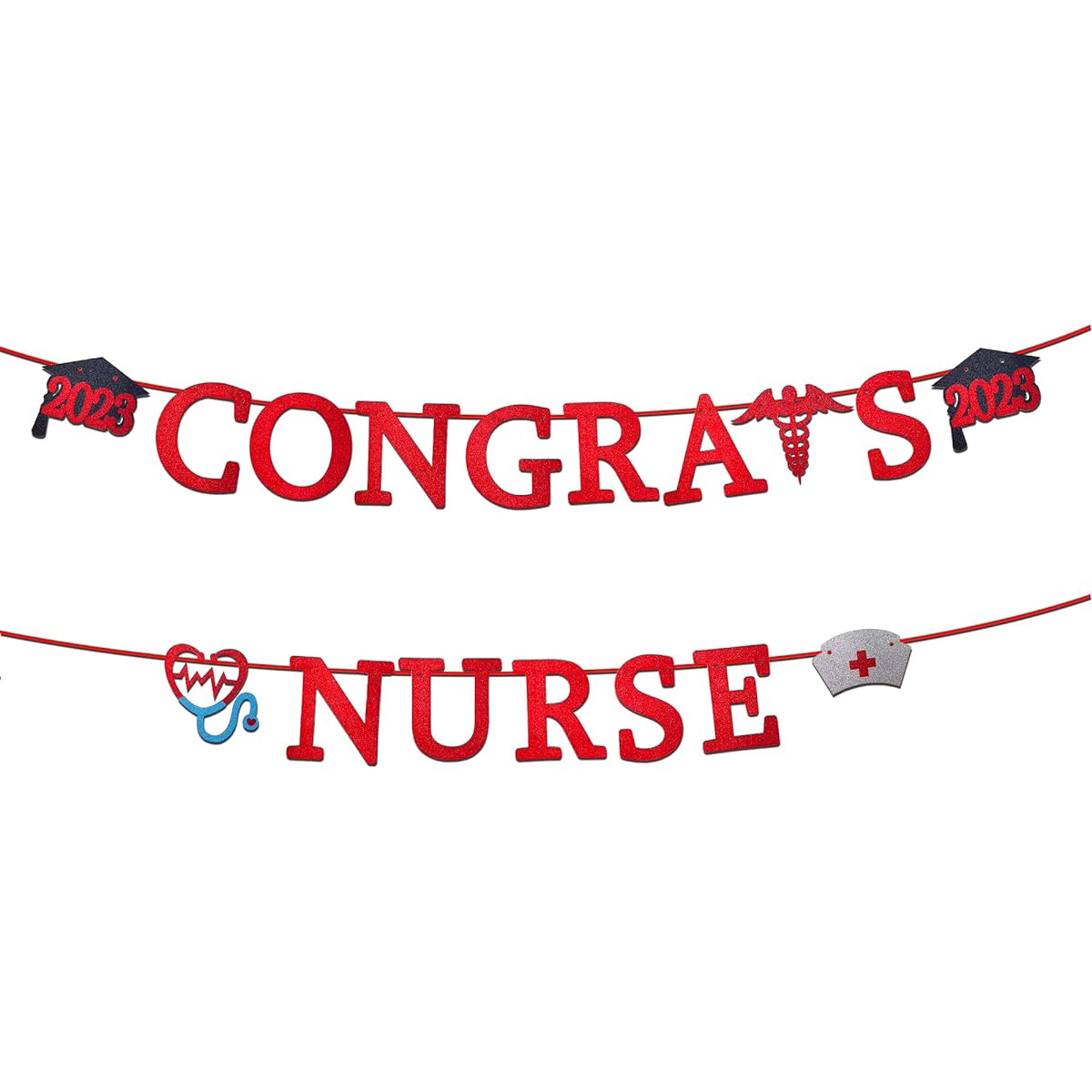 2023 Nurse Graduation Banner, Congratulations Nurse Banner, Medical School Graduation Party, Red Decorations, Party Supplies, Nurse Appreciation Week Party Decorations, School, Home, Office Party Decor