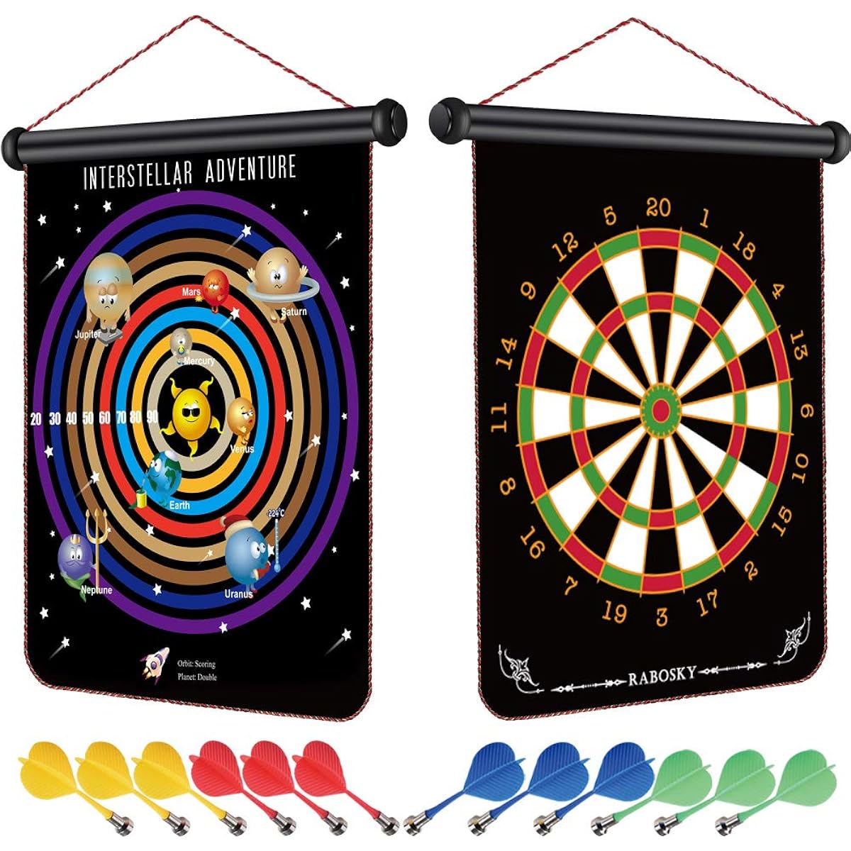 RaboSky Darts Game Toy for Boys Age 6 7 8 9 10 11 12 Birthday Gift for 6 to 12 Years Old with 12 Magnetic Darts