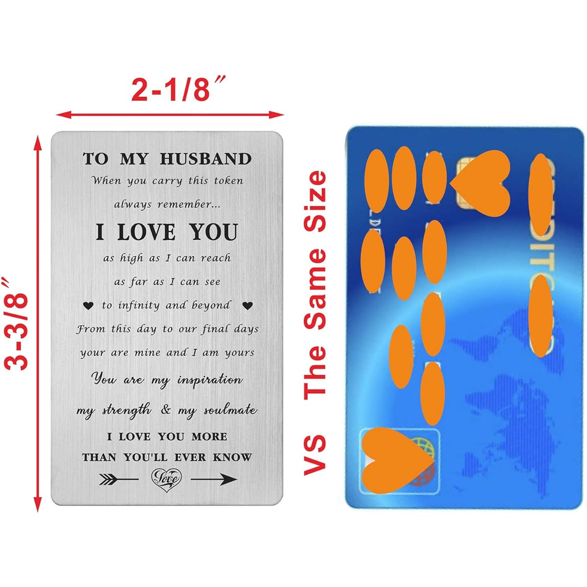 Levole Husband Gifts Valentine's Day Husband - Father's Day Card from Wife Birthday Christmas Valentine Gifts for Husband My Husband Engraved Wallet Card
