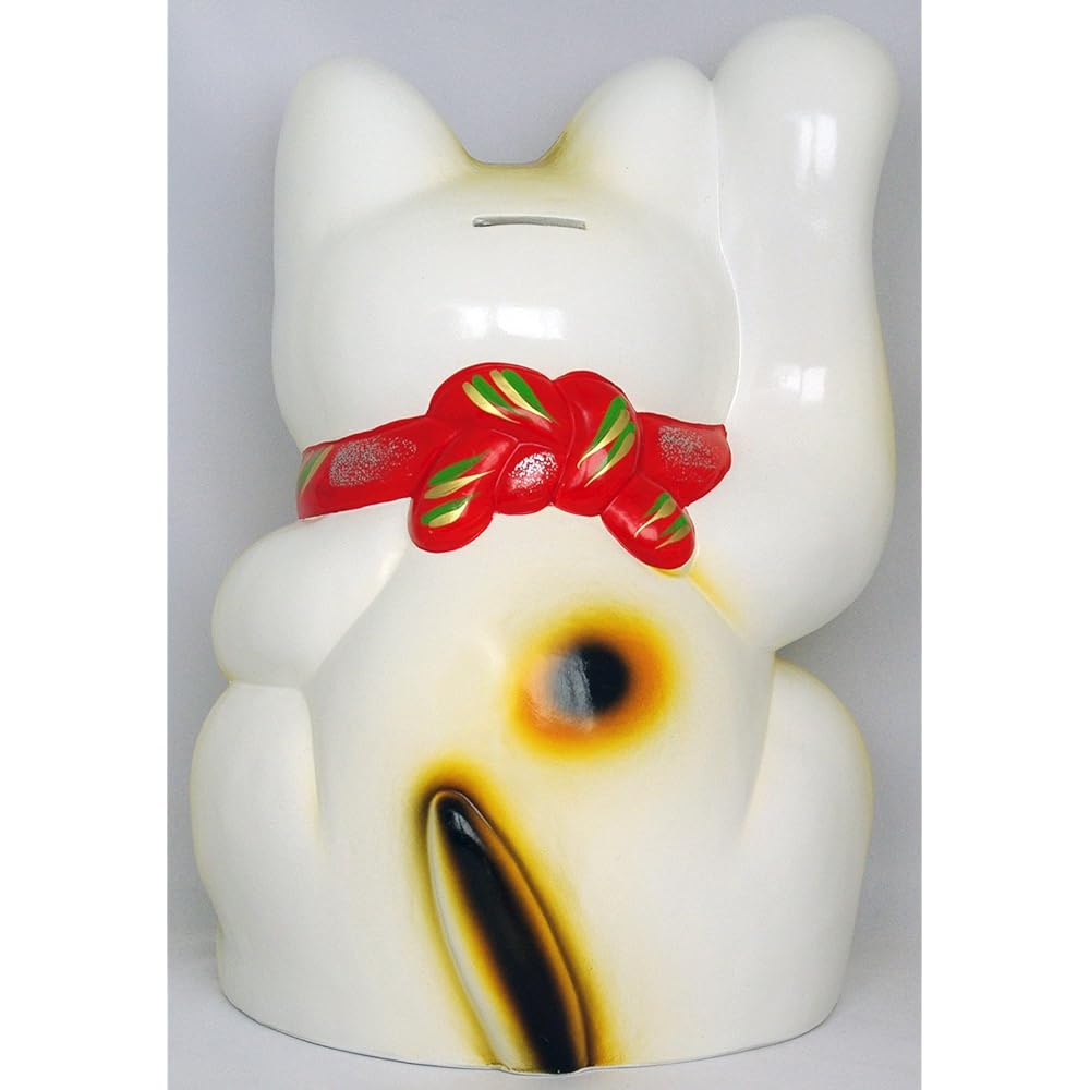 Domestic Tokoname ware beckoning cat white-handed oval cat right hand size 10 764-2-904