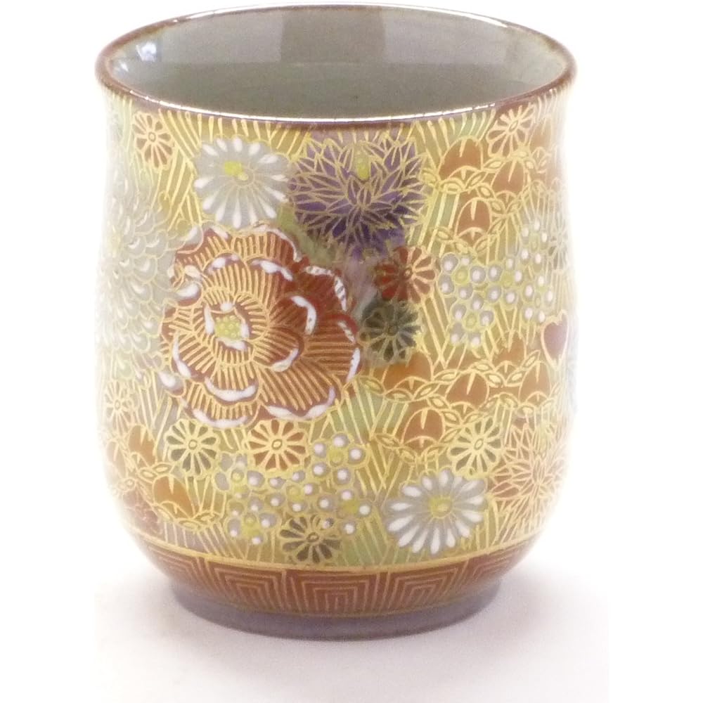 Kutani ware [hot water cup] Large Kaga lord/princess kibun (Kinhanazume) [back picture]