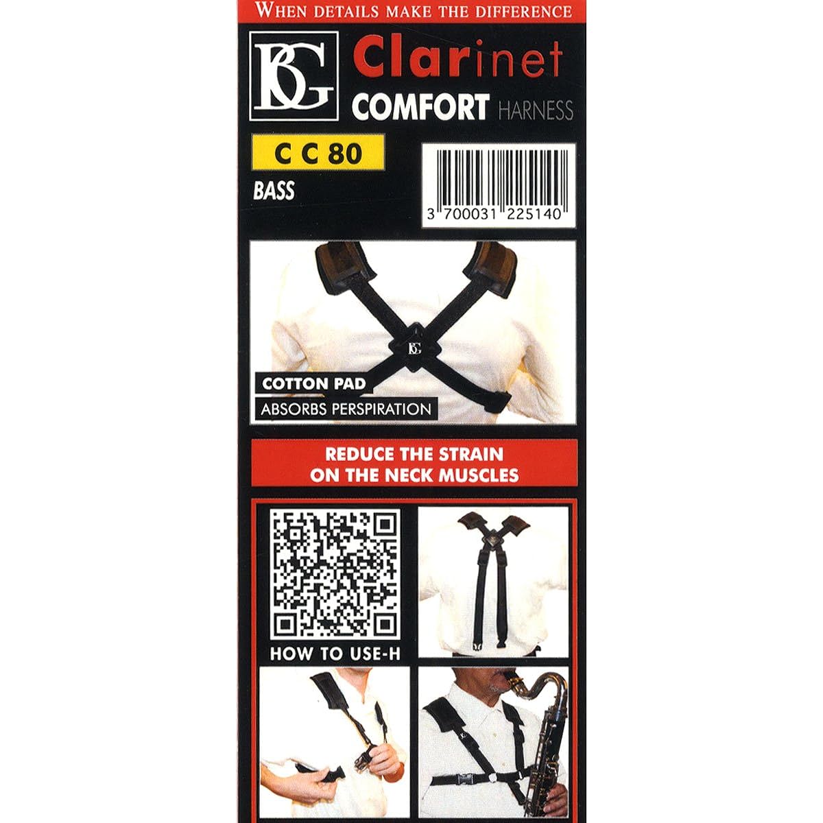 BG COMFORT HARNESS Strap Bass Clarinet CC80