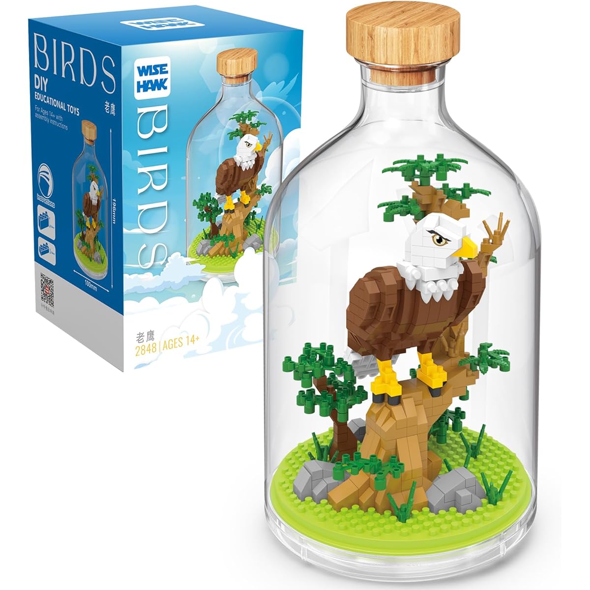OLTLYUNH Creative Eagle Toy Building Set for Adults Mini Animal Friends Set Party Favors Gifts for Kids Animal Lovers Office Home Decoration Building Blocks New Year Birthday Gifts for Boys Girls Ages 7+ (Eagle)