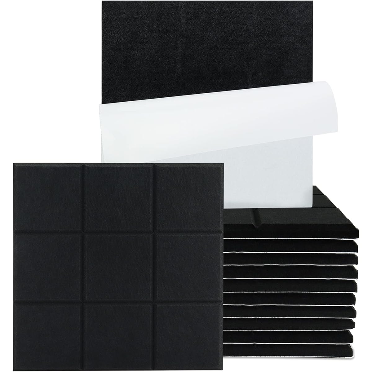 bing, Wall, Soundproofing Material, Soundproofing Sheet, Window, Door, Sound Absorbing Panel Design, Stylish, Sound Absorbing Sheet, Polyester, Home Theater, Soundproofing, Noise Countermeasure, DIY, Interior Decoration, Sound Absorbing Board (Black, US)