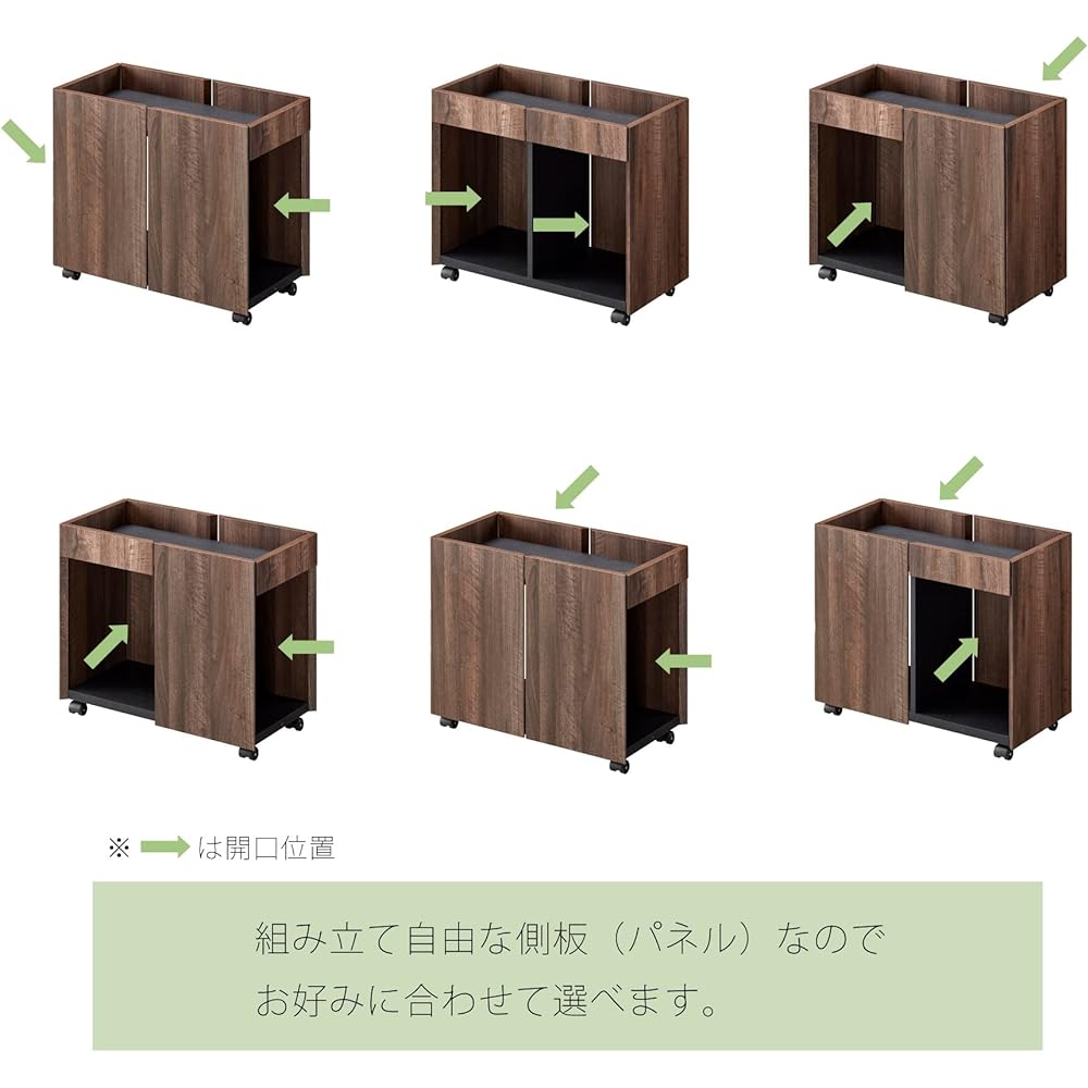 Asahiwood Under-Desk Storage Work Point Office Wagon Double Size Width 59.4cm Depth 30.1cm Height 50.2cm Dark Brown Compatible with A4 Files Comes with Casters WPM-5060DE-DB