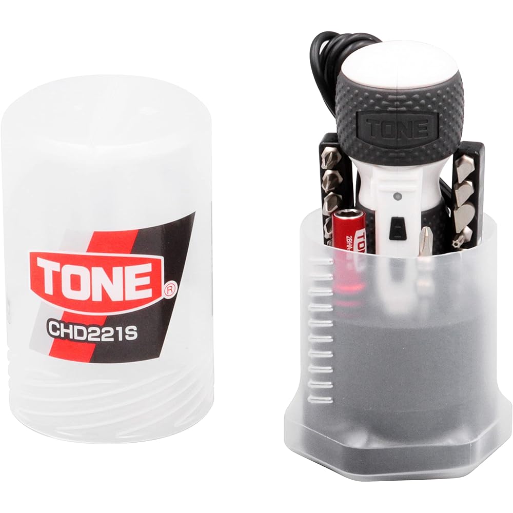 TONE Electric Screwdriver Bit Set CHD221S Bit Insertion & 6.35mm (1/4") 2.5N・m Contents 23 Pieces White