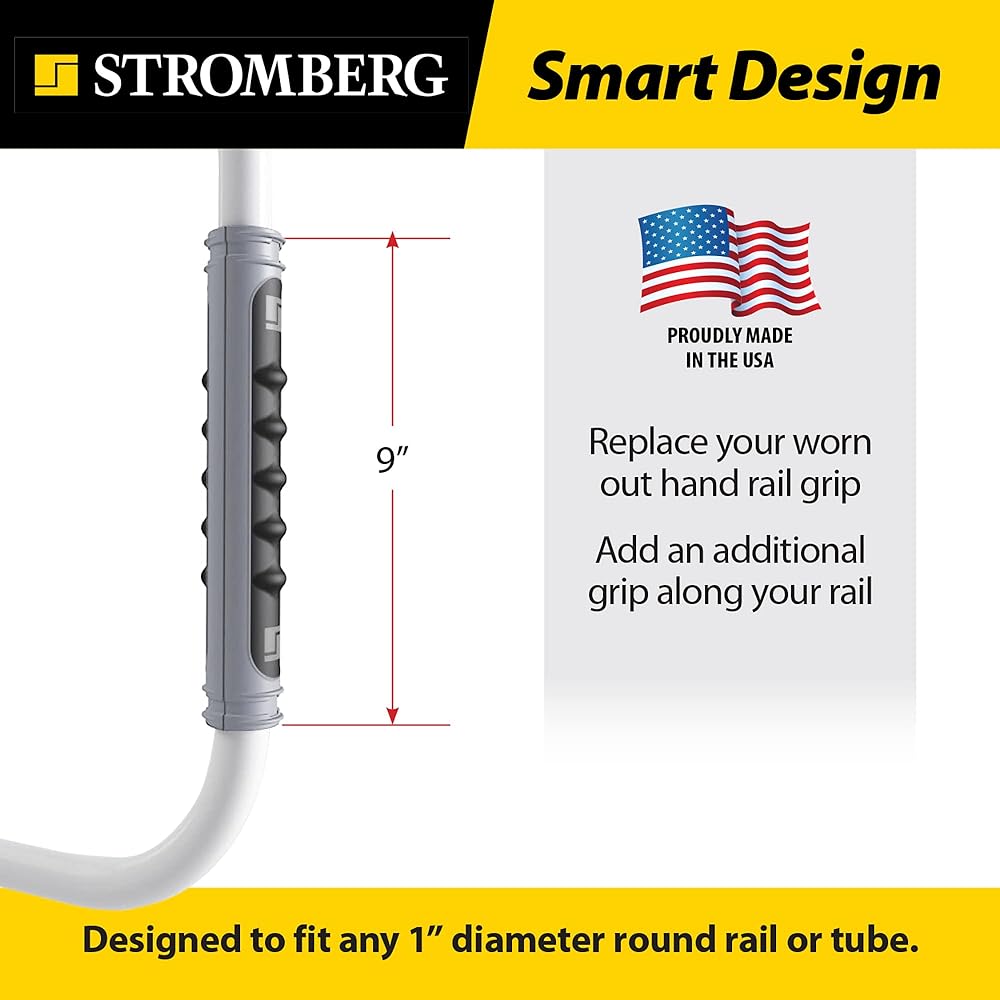 Stromberg Carlson Lend-A-Hand AM-01 Dura Grip Replacement Handrail Grip for 1" Diameter Rail Rubber RV Handle Grip Replacement Easy Installation RV Step Handle Cover