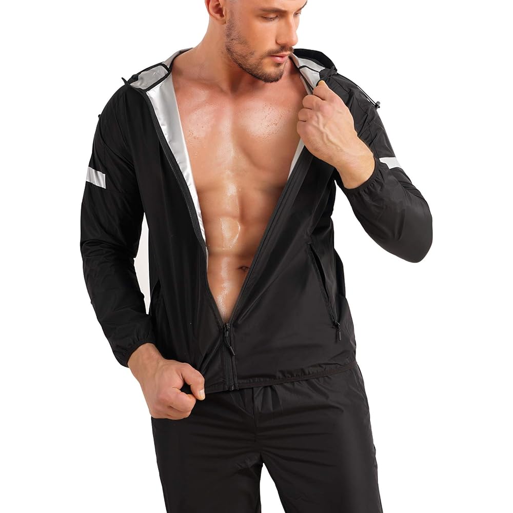 [Sawaiko] Sauna Suit, Popular, Athletic Wear, Double Sweating, For Winter, Women's, Men's, Beautiful Body, Heat Storage, Increased Heat Retention, Running Wear, Stretch, Strong Perspiration, Sportswear, Unisex, Loungewear