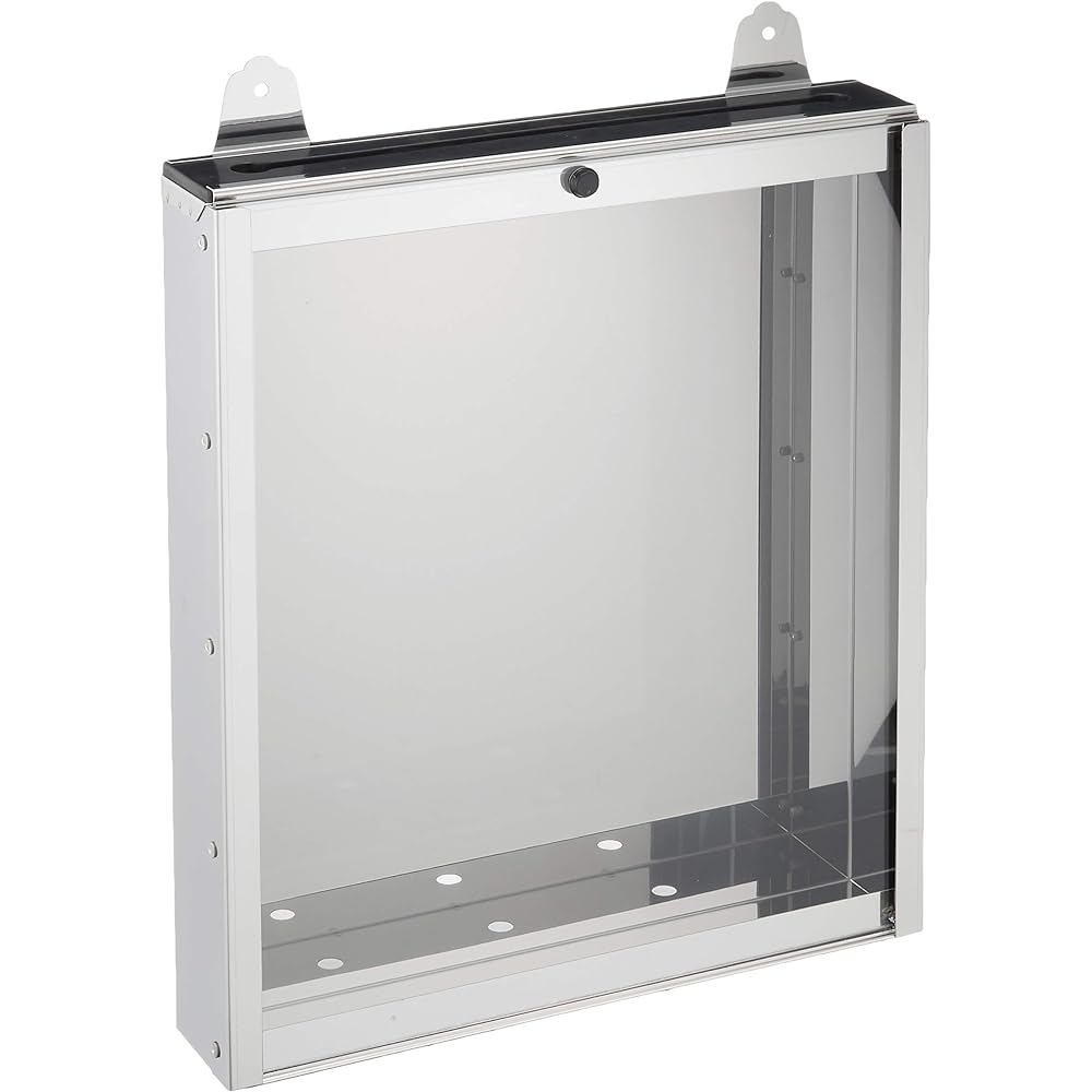Endo Shoji Commercial Knife Difference with Nail Type Rubber Plate, Large 1 Tier, Acrylic Front, 18-0 Stainless Steel, Made in Japan AHU9201