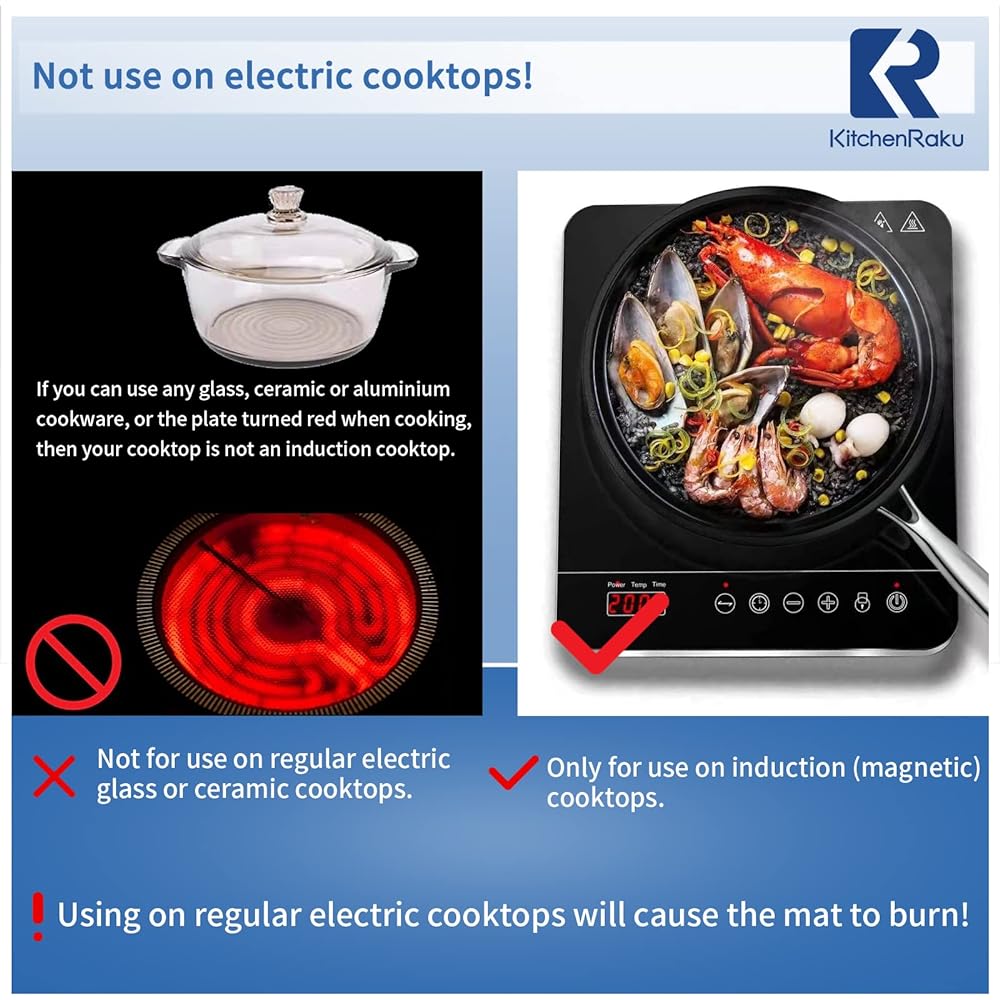 KitchenRaku IH Cooktop Protector Mat Silicone IH Cooktop Cover Mat (Magnetic) Gas Table Scratch Protector for IH Cooktop (7.9 inch Navy Blue)
