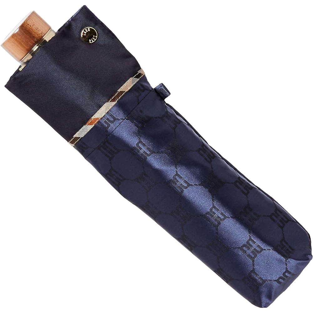 [Moonbat] DAKS Folding Umbrella, Umbrella, Geometric Jacquard, Simple, Stylish, Women's [Made in Japan, Lightweight, Easy to Open and Close] Navy Blue 21-125-10124 Navy Blue Rib Length: 55cm