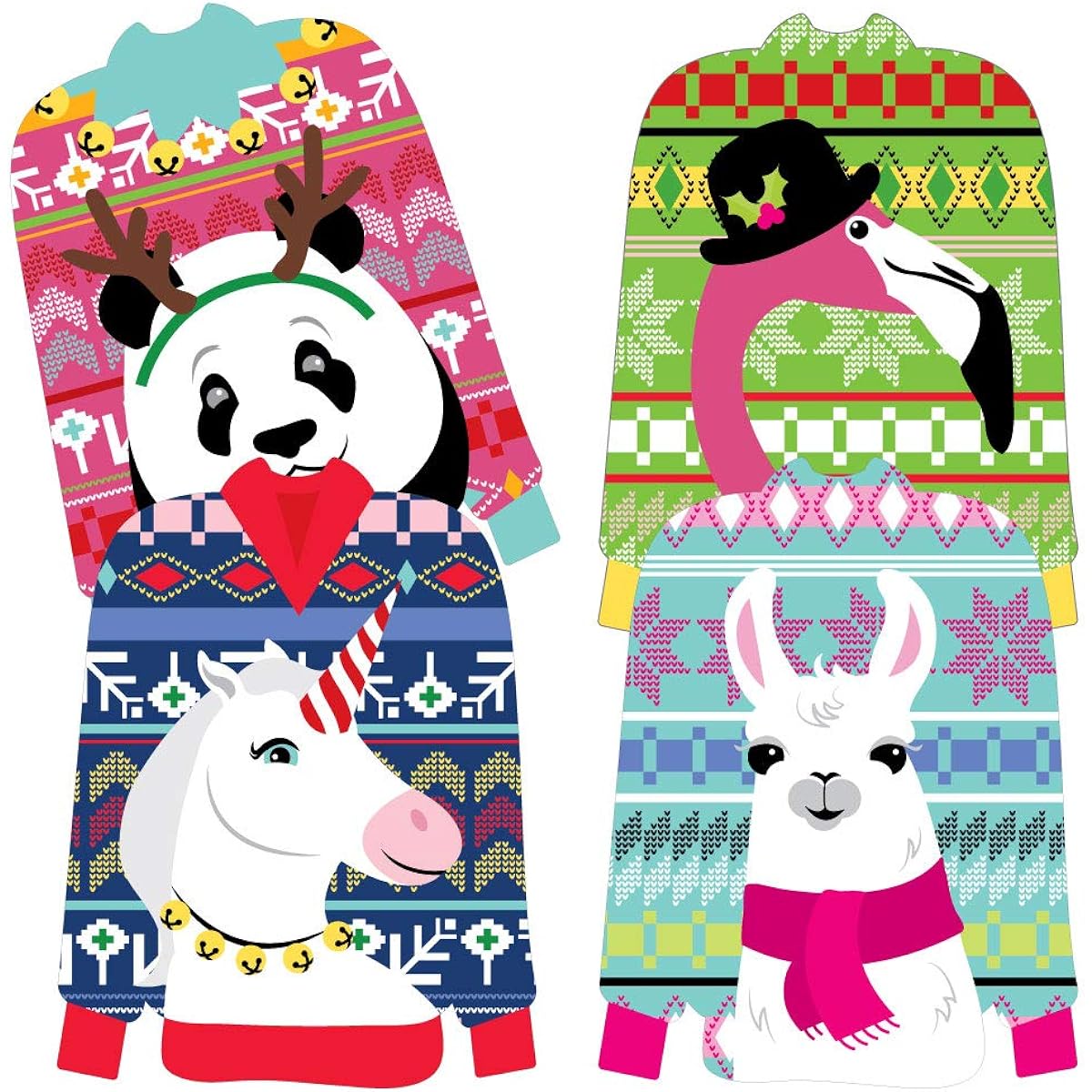 Big Dot of Happiness Wild and Ugly Sweater Party - Sweater Decorations DIY Holiday Christmas Animal Party Essentials - Set of 20