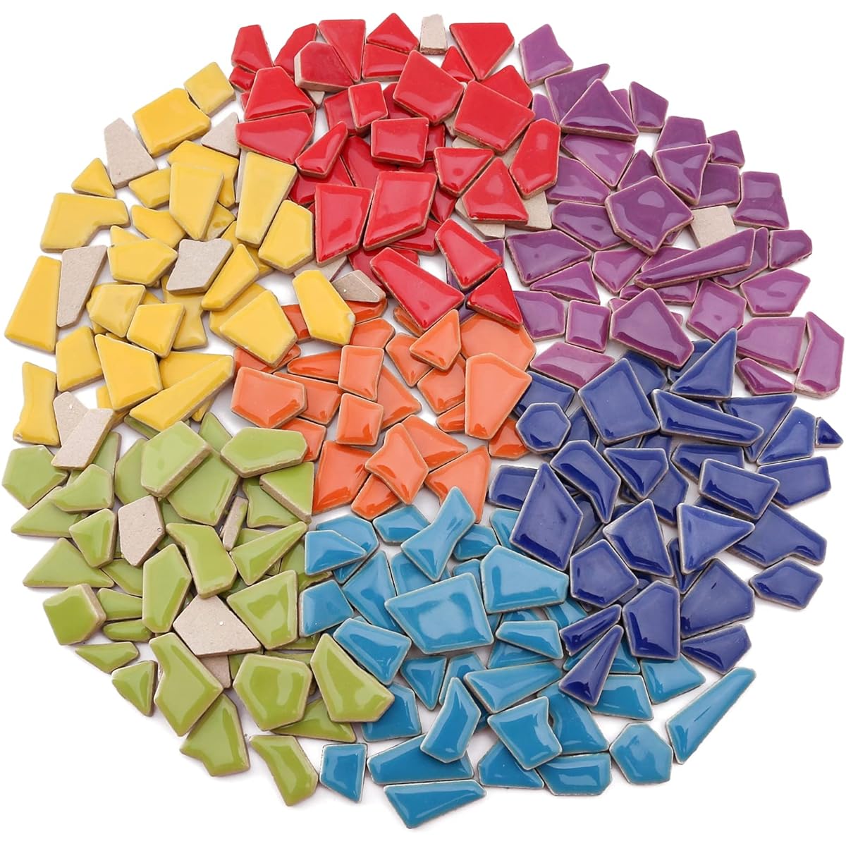 Ehome Shop Ceramic Mosaic Tile for Crafts Irregular Shaped Mosaic Pieces (Mixed Colors, 1 lb)