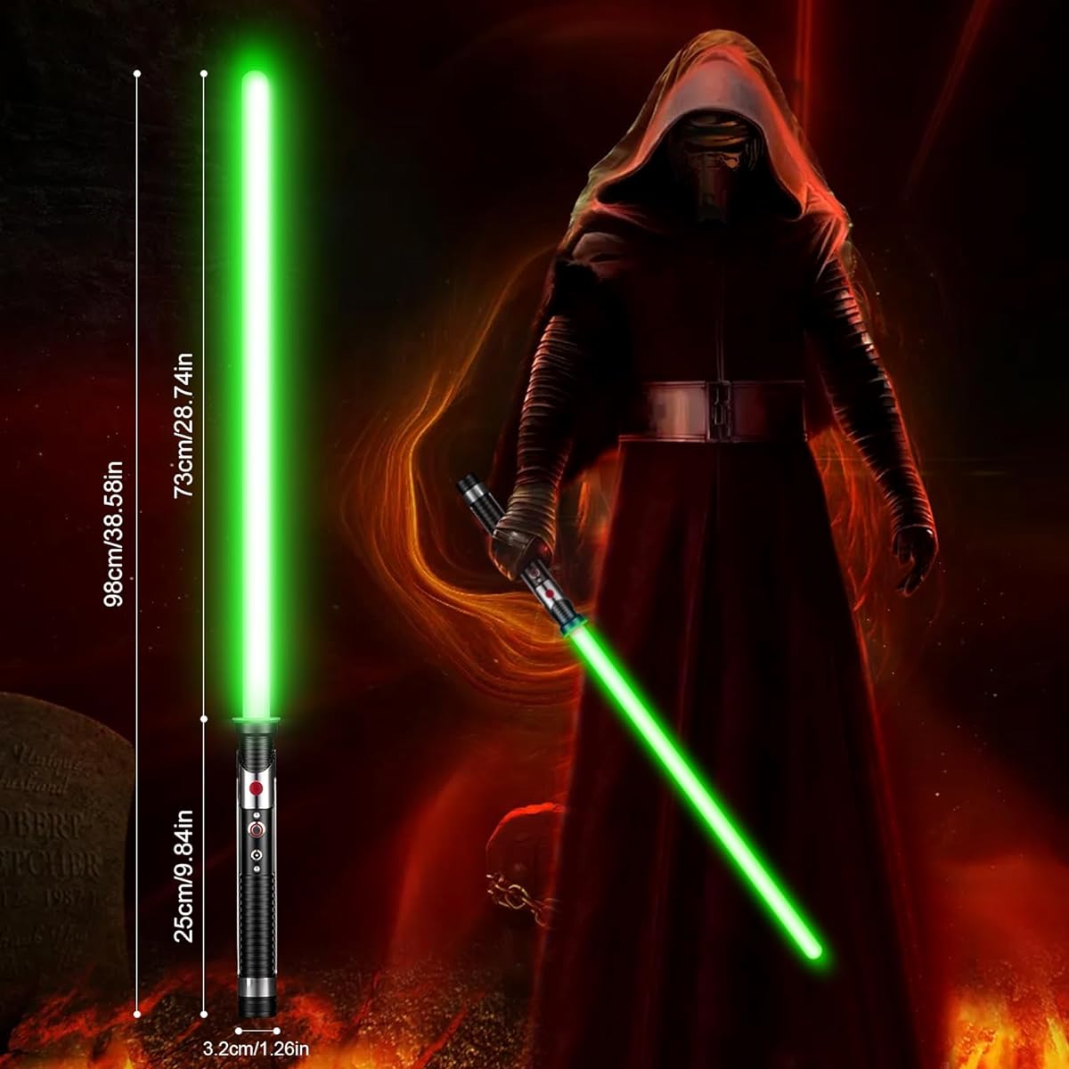 AEDDY Smooth Swing Duel Lightsaber, Metal Lightsaber with RGB 16 Colors FX Sound Adjustable Rechargeable Sword Suitable for Adults Kids Birthday Halloween Role Play (Black)