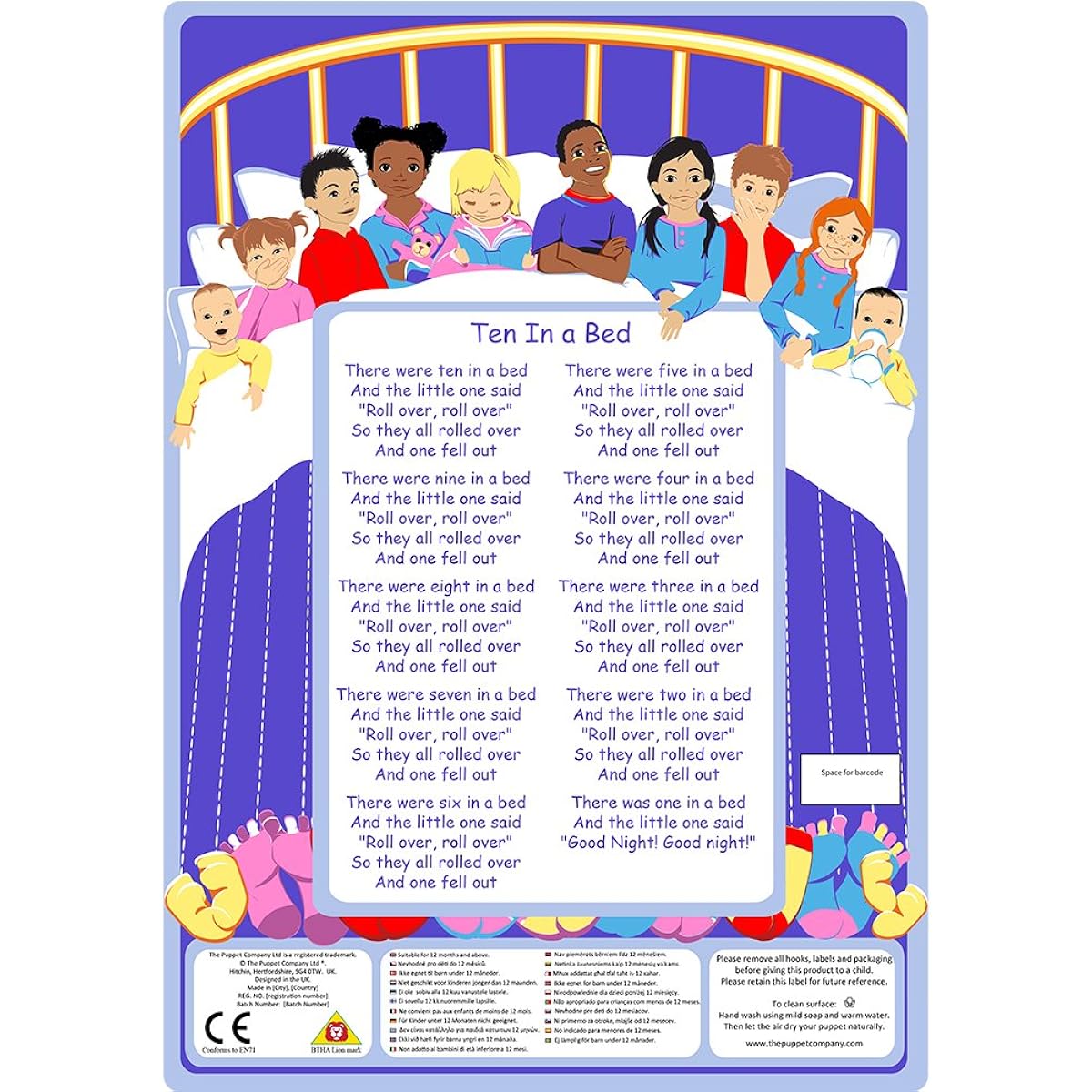 English Song with Glove: Ten In A Bed - Dix dans un Lit [Toy] [Toy]