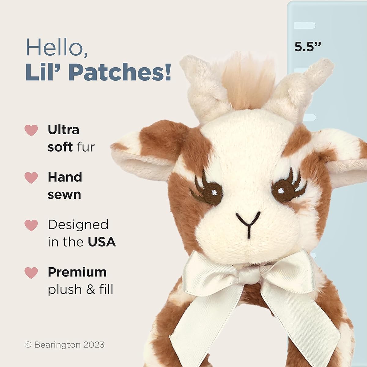 Bearington Baby Lil' Patches Giraffe Plush Ring Rattle 5.5"