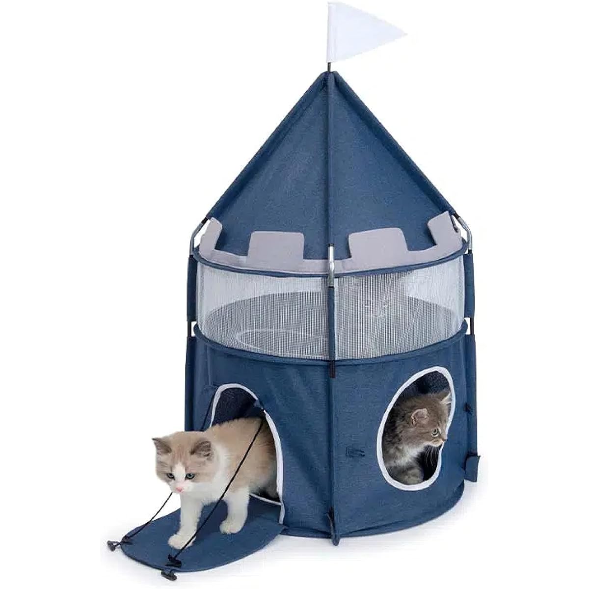 Catit Vesper Castle 2-Story House Easy to Assemble Foldable Castle Breathable Bed 48 x 48 x 85 cm