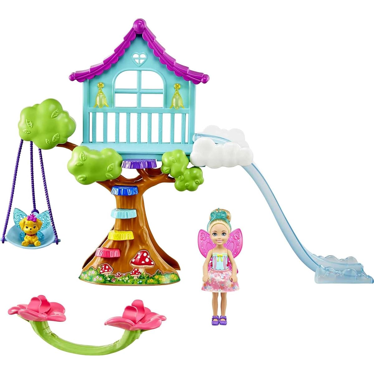 Mattel - Barbie Dreamtopia Chelsea Fairy Doll and Fairytale Treehouse Playset