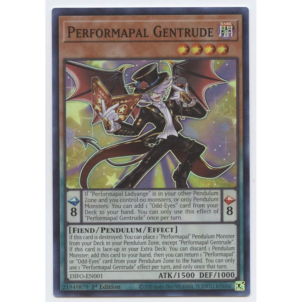 Performapal Gentrude - DIFO-EN001 - Super Rare - 1st Edition