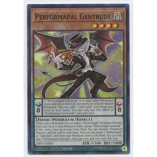 Performapal Gentrude - DIFO-EN001 - Super Rare - 1st Edition