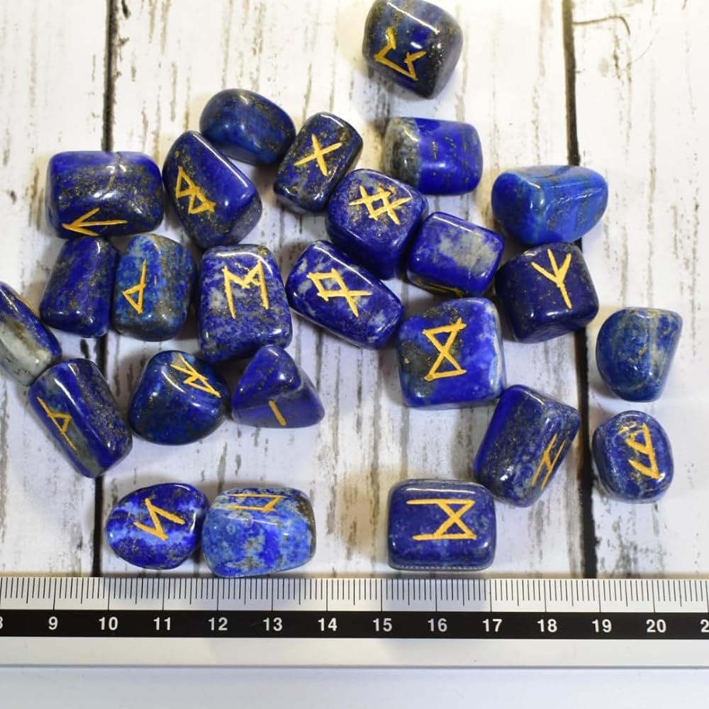 Sedona's Magic Rune Stone Set of 25 (Lapis Lazuli)