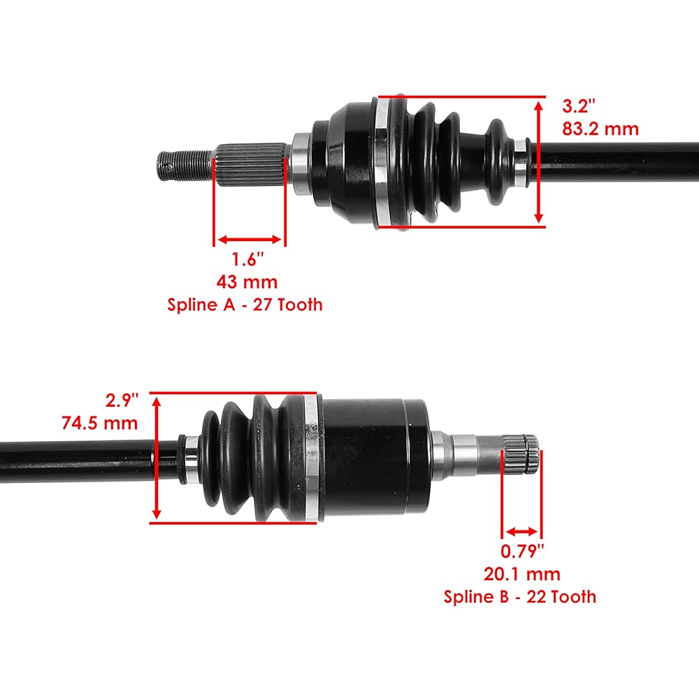 Caltric Front Left Complete CV Joint Axle Compatible with John Deeere Utv Am146261 AUC13793 AM138105
