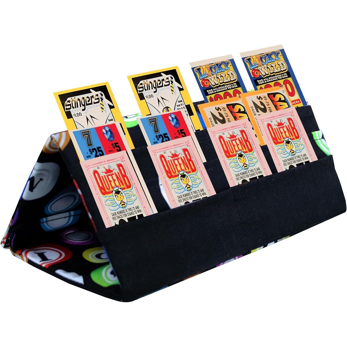 Foldable Hands Free Playing Cards and Bingo Pull Tabs Holder for Kids and Adults (Bingo Balls)