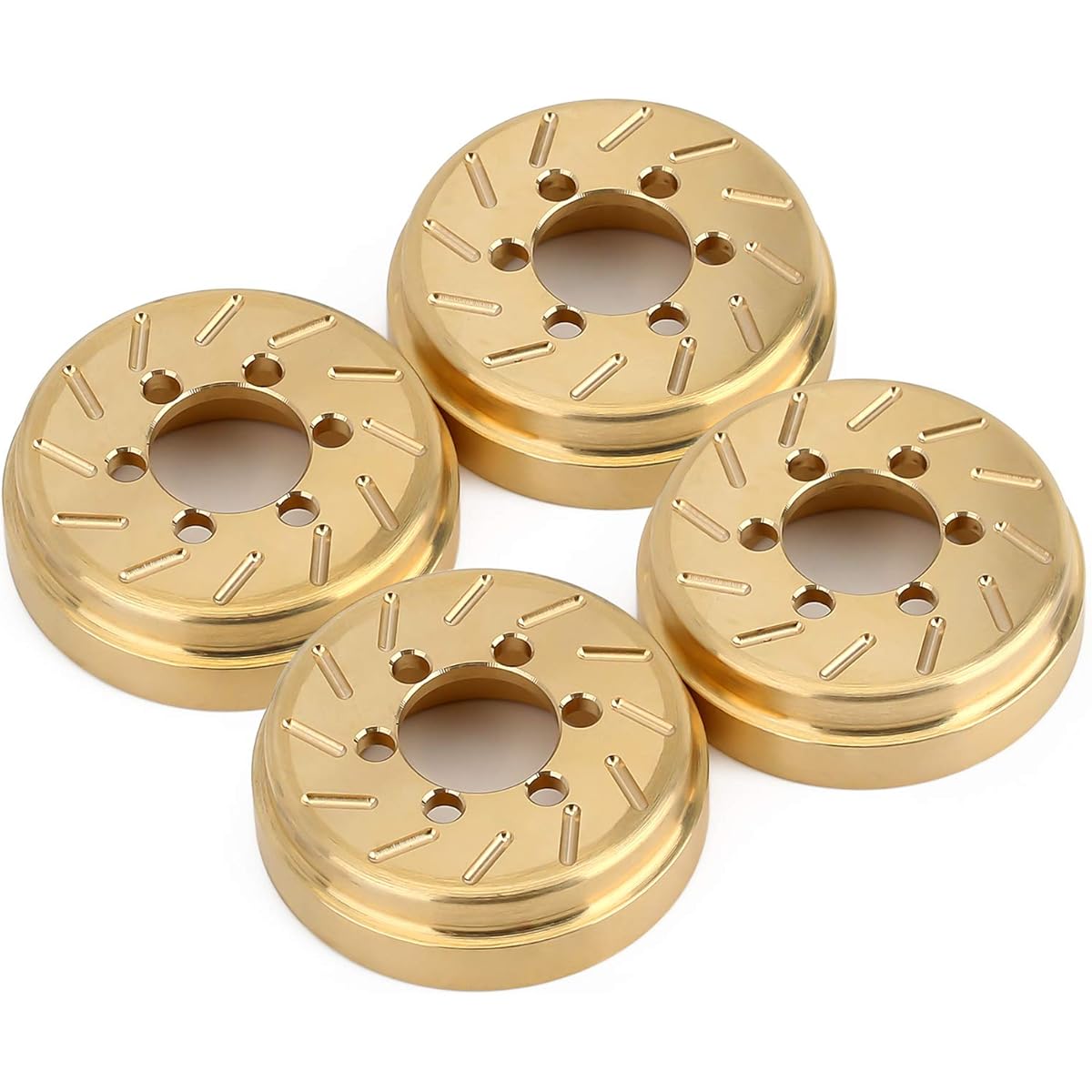 INJORA RC Internal Brass Counterweights 4 Pieces Brake Disc Weights 1.9" 2.2" Wheel Rims for Axial SCX10 90046 D90 TF2 TRX4