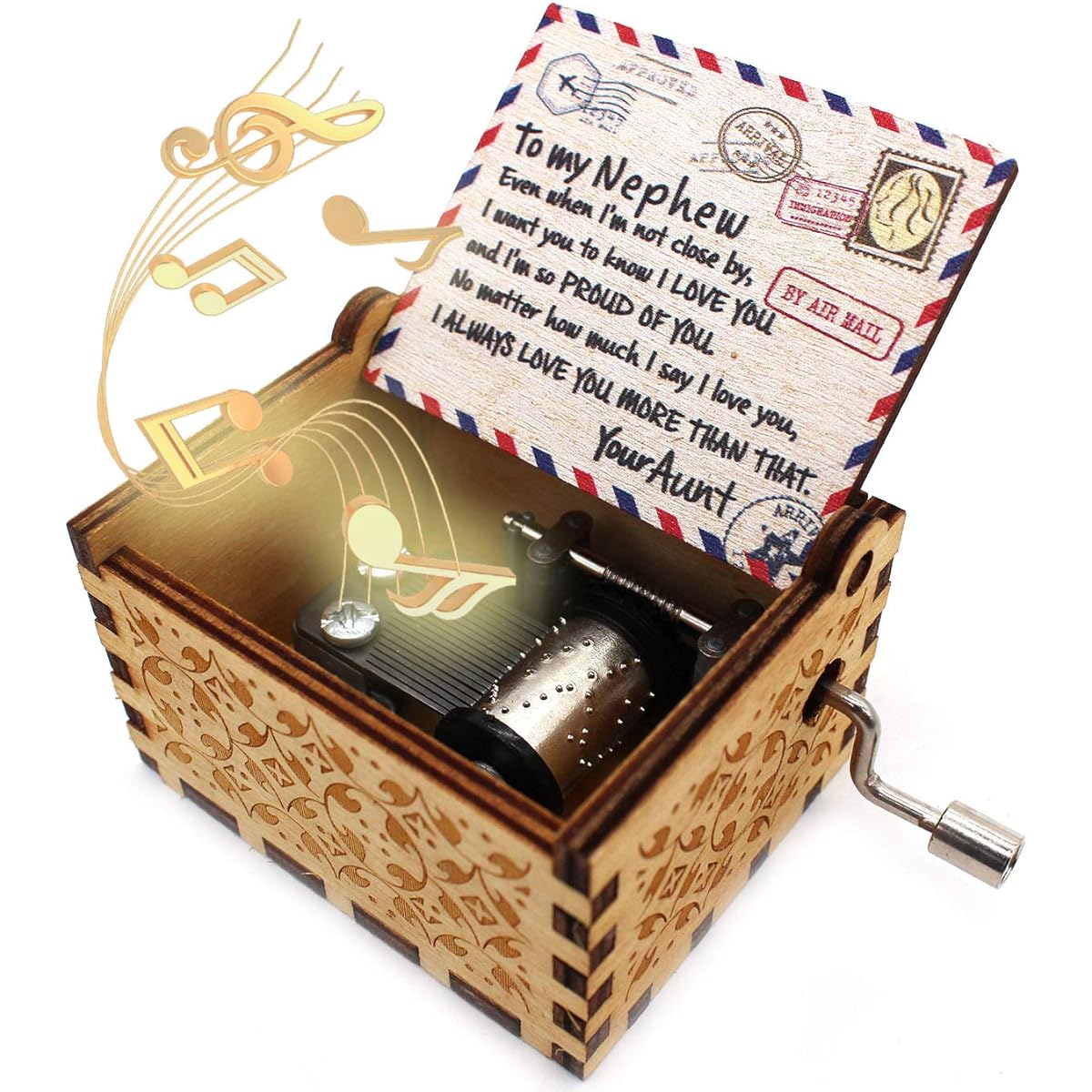 ukebobo Wooden Music Box - You are My Sunshine Music Box for Auntie to Nephew - 1 Set (xf1)
