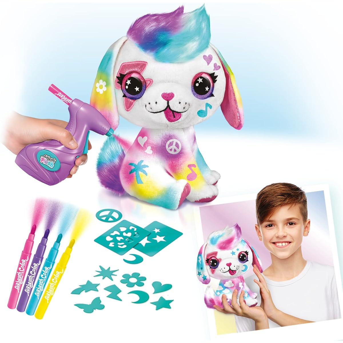 Canal Airbrush Plush Puppy Multicolor