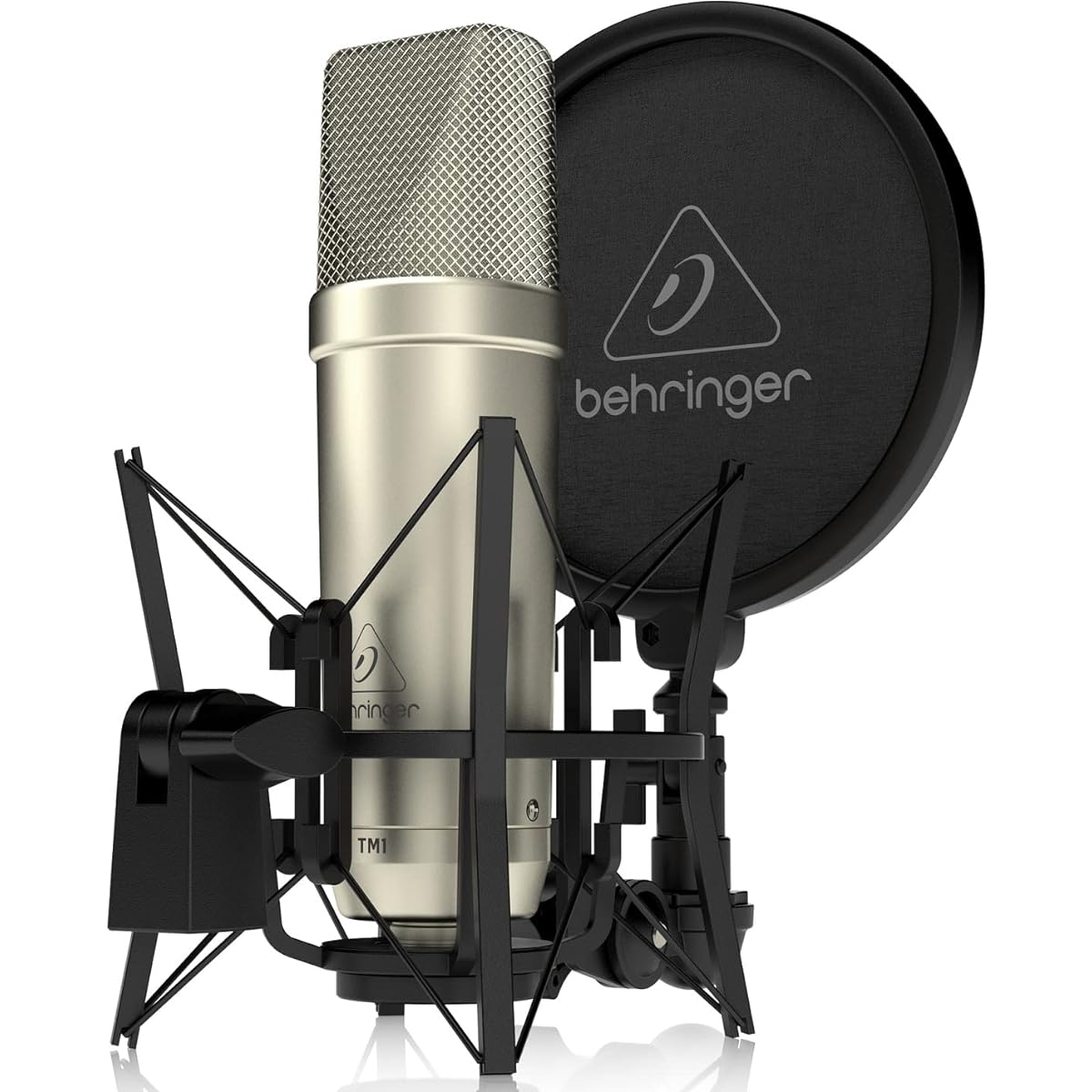 Behringer TM1 Condenser Microphone, Large Diaphragm, Cardioid Pattern, Includes XLR Cable, Dust Cover, and Shock Mount with Pop Guard