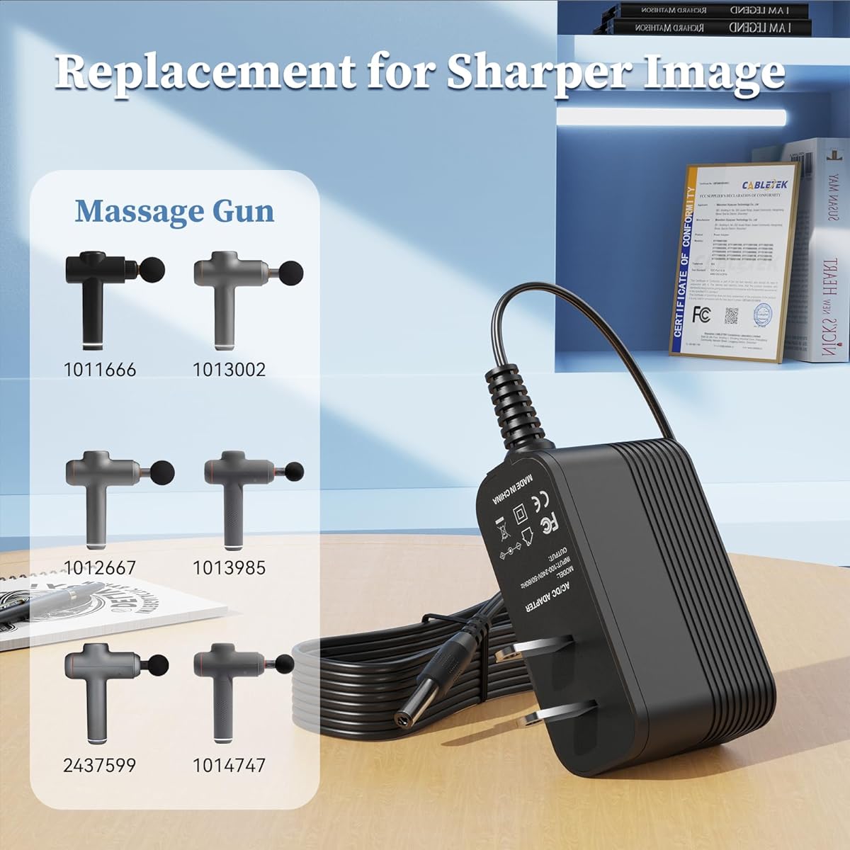 27V Charger Sharp Image Massage Gun Power Cord for Sharp Image 2437599 1011666 1013002 1012667 1013983 1013985 Power Percussion Deep Tissue Cordless Massage Gun Power Adapter Supply