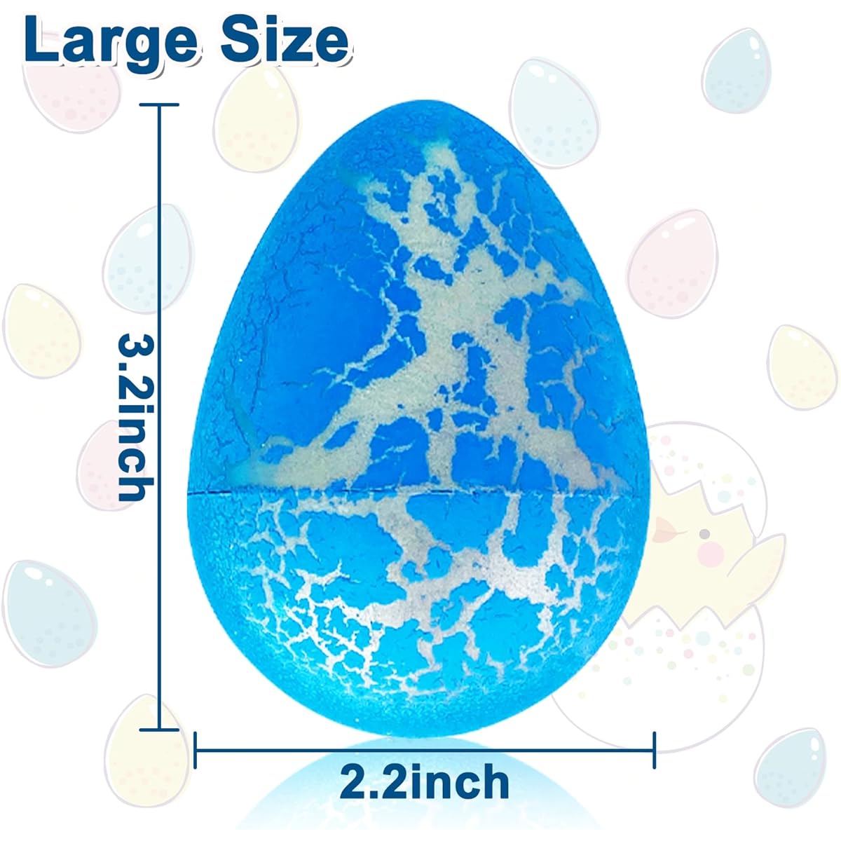 AMENON 6 Pack Jumbo Easter Dinosaur Eggs, 3 Inch Dinosaur Eggs Hatching Dinosaur Eggs Water Crack Surprise Easter Egg Hunt Game Easter Basket Stuffers Easter Gifts Party Favors for Toddlers Kids Boys Girls