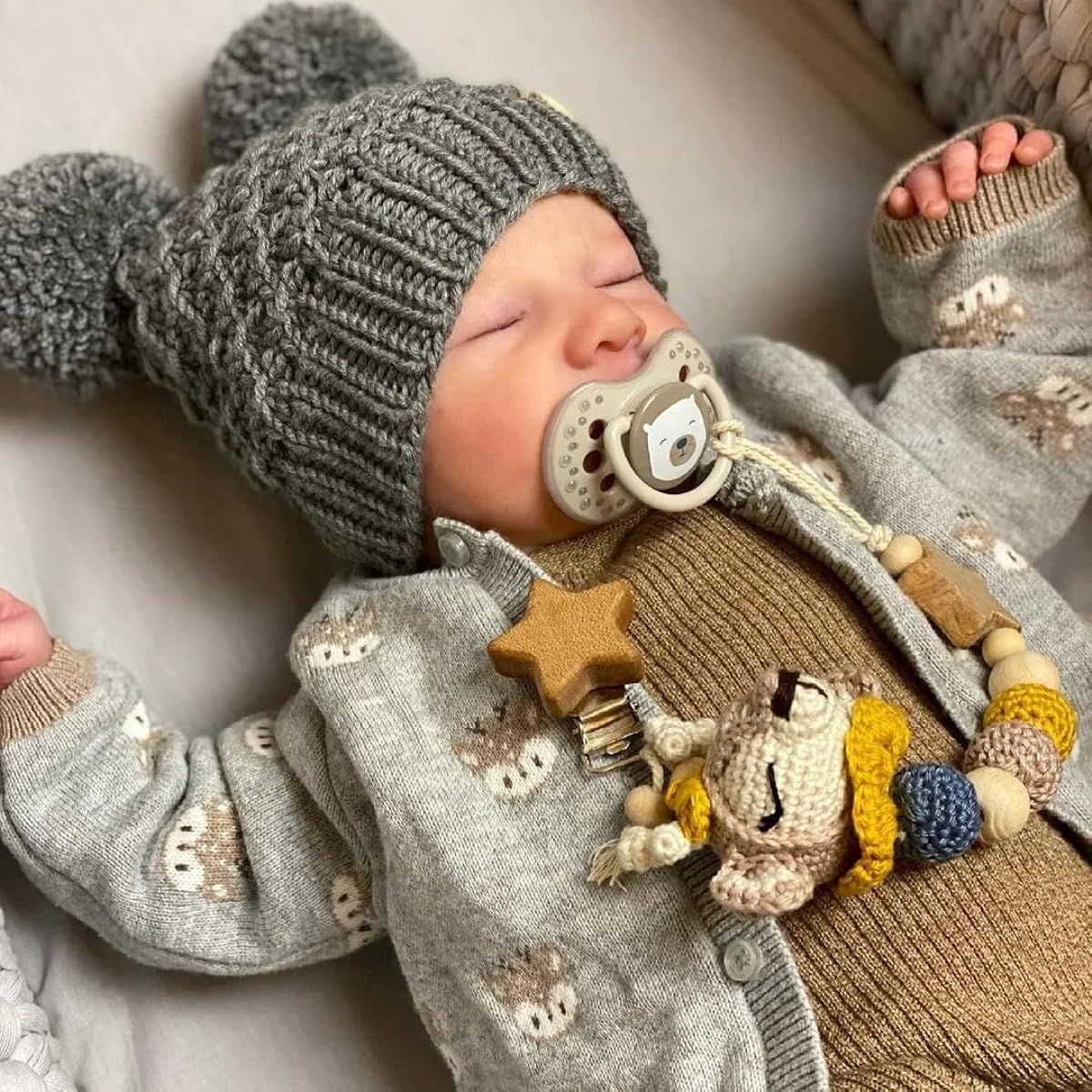ADFO Realistic Reborn Baby Doll Boy - 20 Inch Realistic Soft Feeling Baby Doll Sleeping Real Life Baby Doll Anatomically Correct Newborn Doll Gift Toy for Ages 3+ Collection, Levi