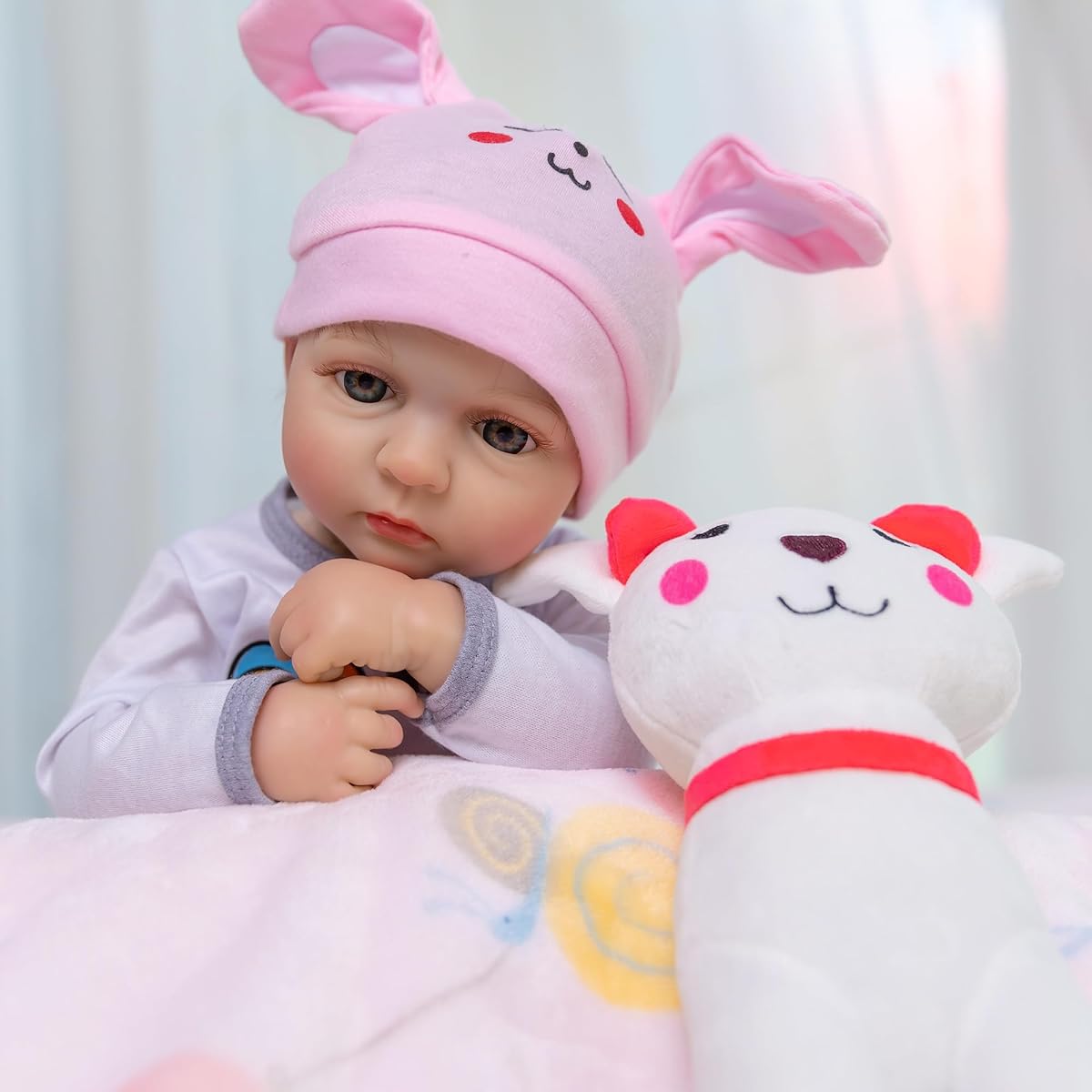 DAYOFF KIDS Reborn Baby Doll Waterproof - 18 Inch Realistic Baby Doll Full Vinyl Body Lifelike Baby Doll for Ages 3+, White