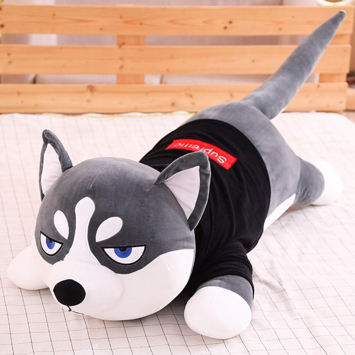 M. ASSOLATO Teddy Bear Extra Large Dog Plush Toy 004 Large Plush Toy Bear Body Pillow Dog Soft to the Touch Interior Plush Toy Extra Large Bear Cute Dog Animal Large Dog Plush Toy 120cm Dog Stitched Wrap Dog Body Pillow Celebration Fluffy Plush Toy
