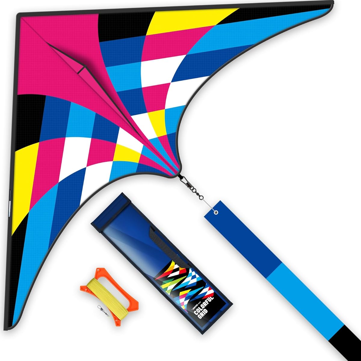 SGftre Kite Easy to Handle Lightweight Fiberglass Rod Suitable for All Ages Popular Delta Design Ready to Fly High Strength Outdoor Activities Large Single Line Kite