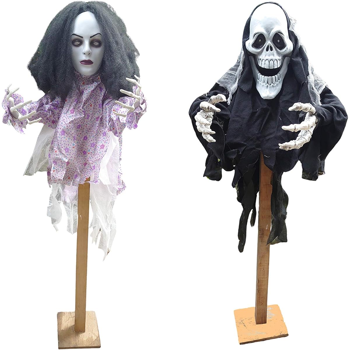 Scarecrow Zombie Ghost Skeleton Skull Grim Reaper Crime Prevention Toy Doll Scarecrow Set of 2 Haunted House Halloween Decoration Scarecrow Signboard Okoro-san