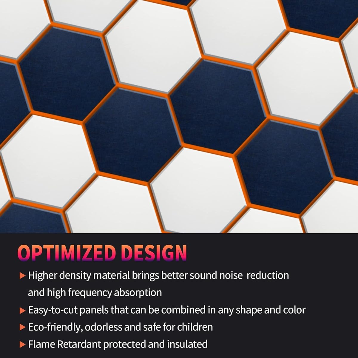 Mollywell High Density Hexagonal Acoustic Panels Soundproofing Foam Wall Panels Milky 8 Pack Milky White