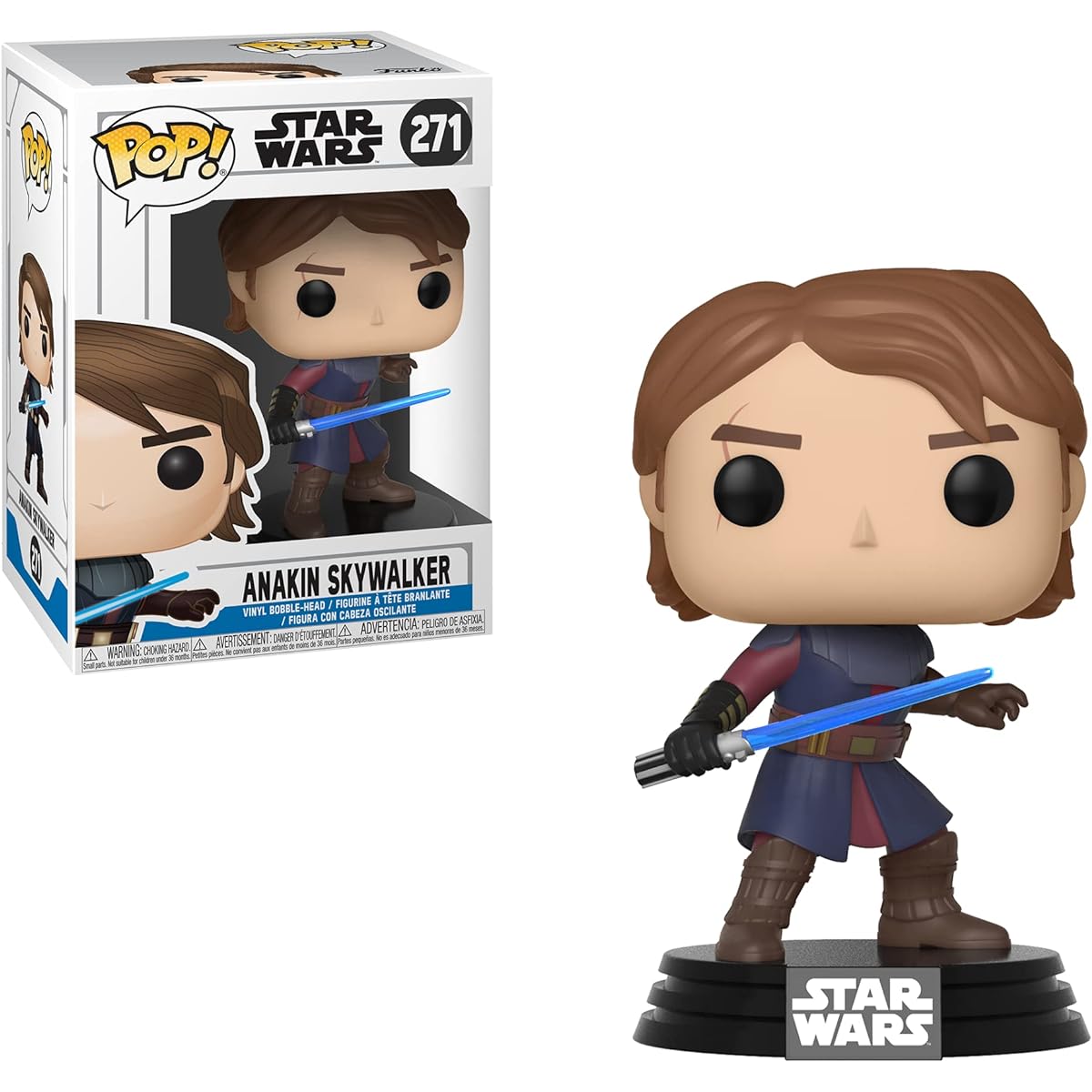 POP Star Wars The Clone Wars Anakin Skywalker Funko Vinyl Figure (Includes Compatible Box Protector Case) Multicolor 3.75"