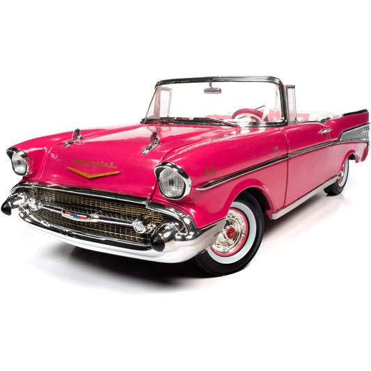 Auto World 1957 Chevrolet Bell Air Conditioner Convertible (Pink) 1:18 Scale Die Cast