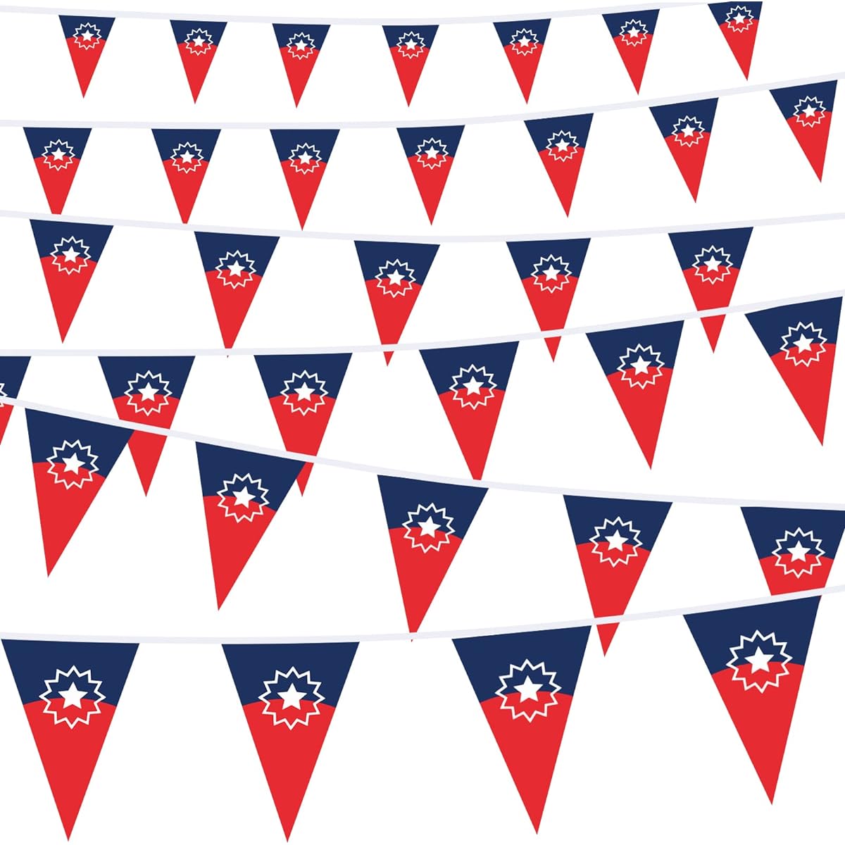 32ft 38pcs 5x8inch June 1st Day Flags Pennant Banners - Small Rectangle Black Independence String Banners June 19, 1865 African Afro-American Festival Celebration Supplies Outdoor Parade Decorations